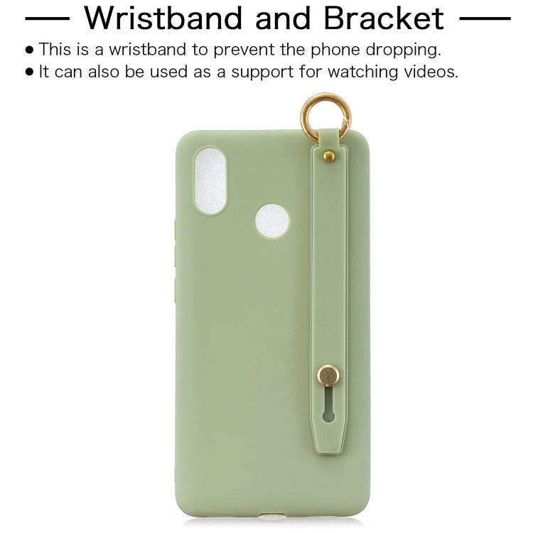 Shockproof Solid Color TPU Case with Wristband For Xiaomi Mi Max 3