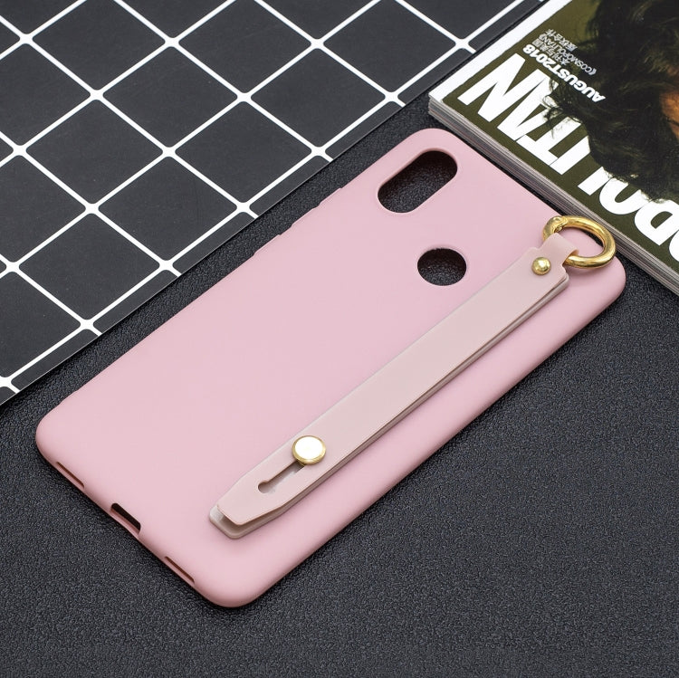 Shockproof Solid Color TPU Case with Wristband For Xiaomi Mi Max 3