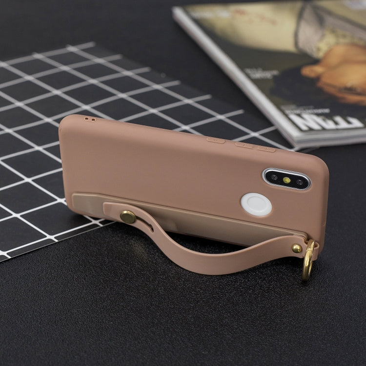 Shockproof Solid Color TPU Case with Wristband For Xiaomi Mi 8