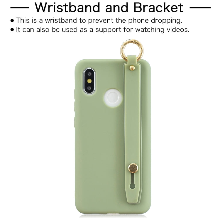 Shockproof Solid Color TPU Case with Wristband For Xiaomi Mi 8