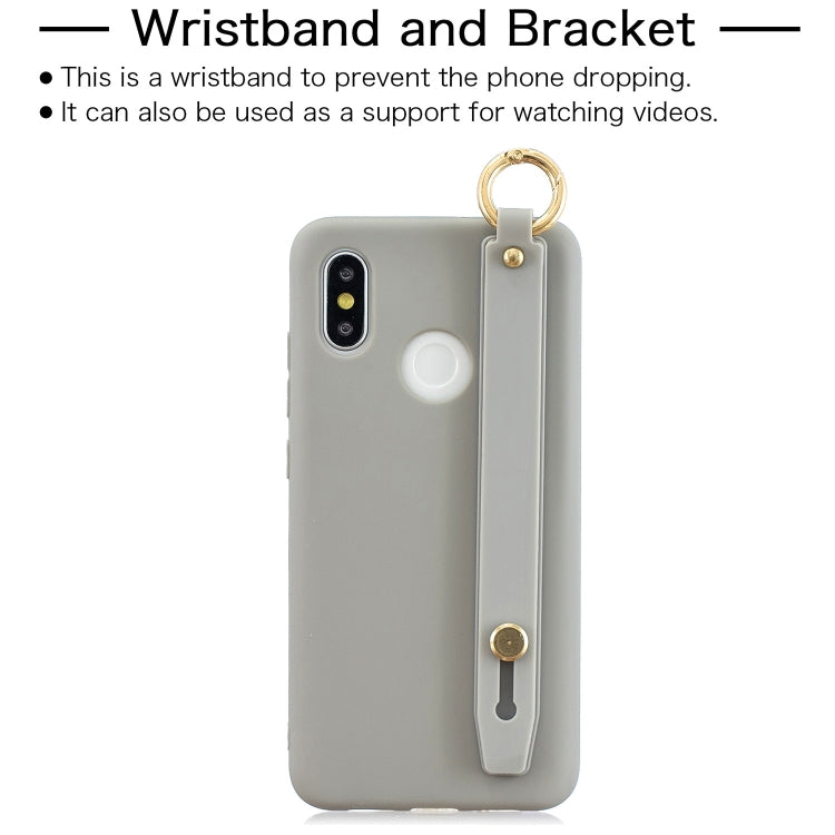 Shockproof Solid Color TPU Case with Wristband For Xiaomi Mi 8