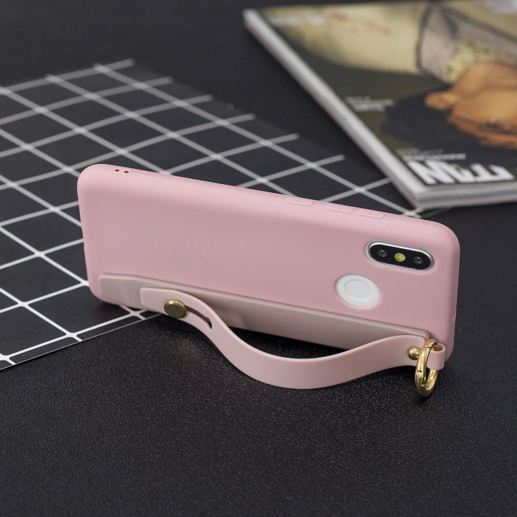 Shockproof Solid Color TPU Case with Wristband For Xiaomi Mi 8