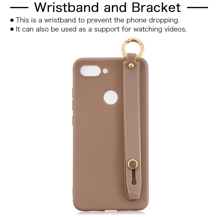 Shockproof Solid Color TPU Case with Wristband For Xiaomi Mi 8 Lite