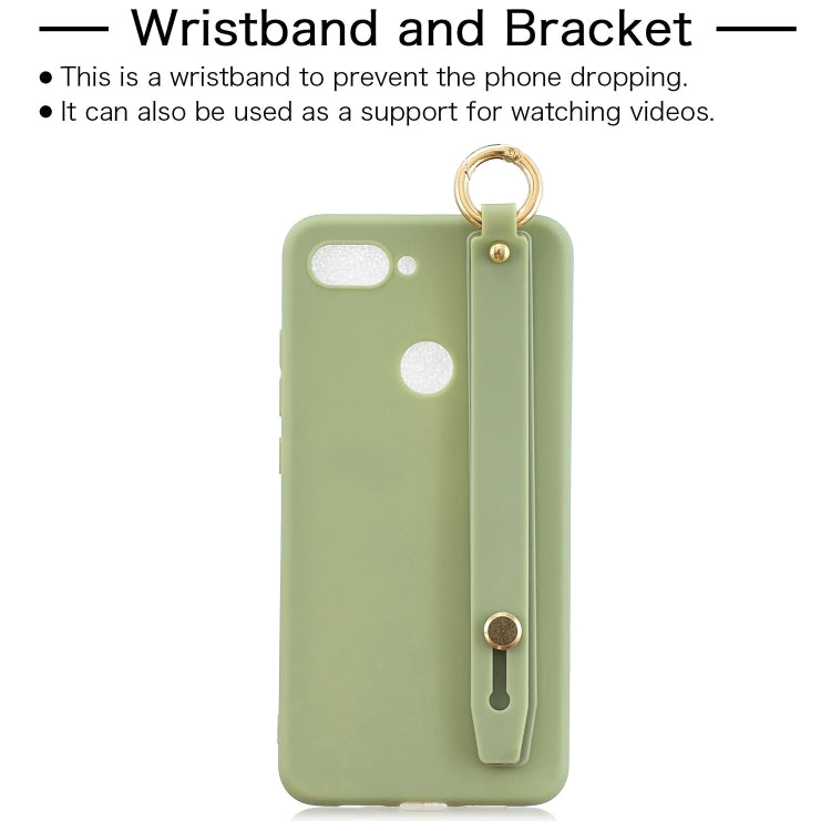 Shockproof Solid Color TPU Case with Wristband For Xiaomi Mi 8 Lite