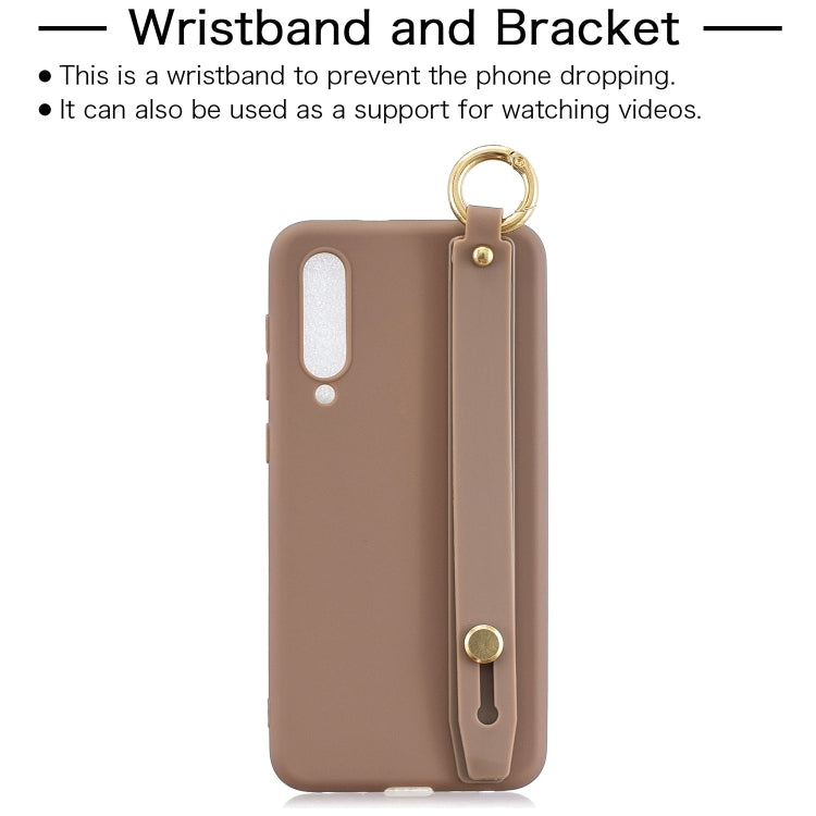 Shockproof Solid Color TPU Case with Wristband For Xiaomi Mi 9