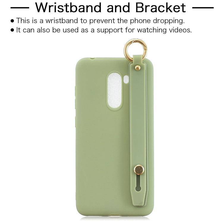 Shockproof Solid Color TPU Case with Wristband For Xiaomi Pocophone F1