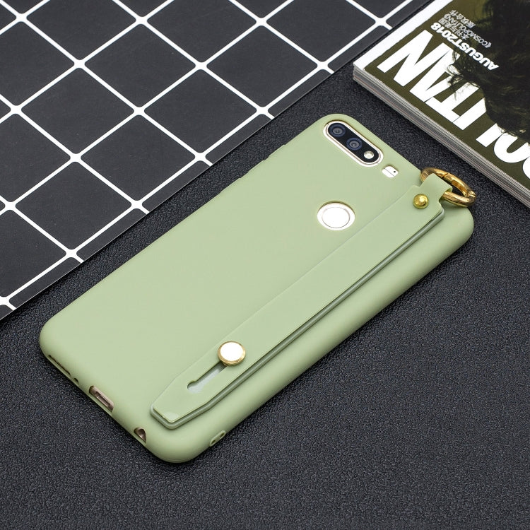 Shockproof Solid Color TPU Case with Wristband For Huawei Honor 7C