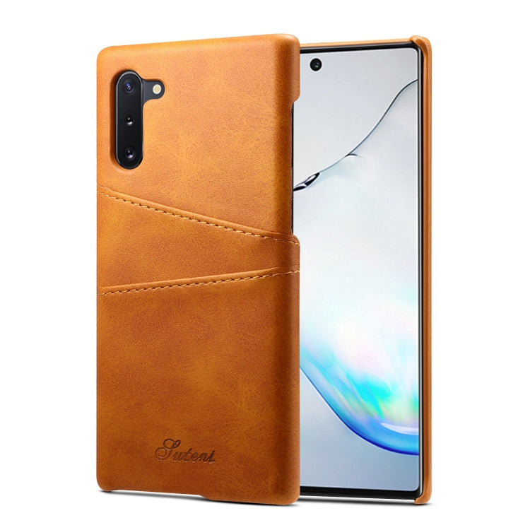 Suteni Calf Texture Back Cover Protective Case with Card Slots for Galaxy Note 10