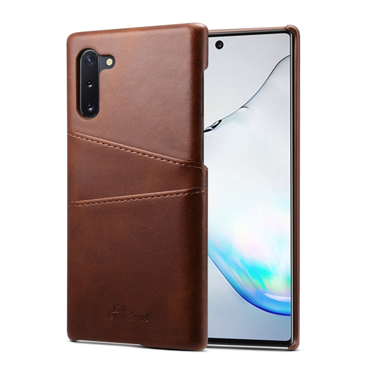 Suteni Calf Texture Back Cover Protective Case with Card Slots for Galaxy Note 10