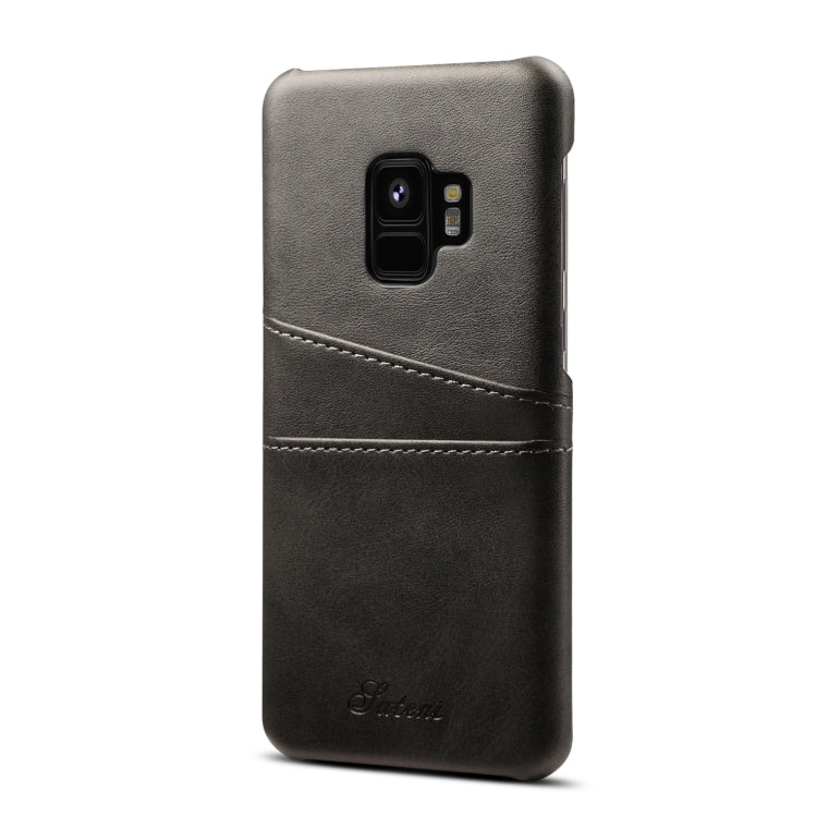 Suteni Calf Texture Back Cover Protective Case with Card Slots for Galaxy S9