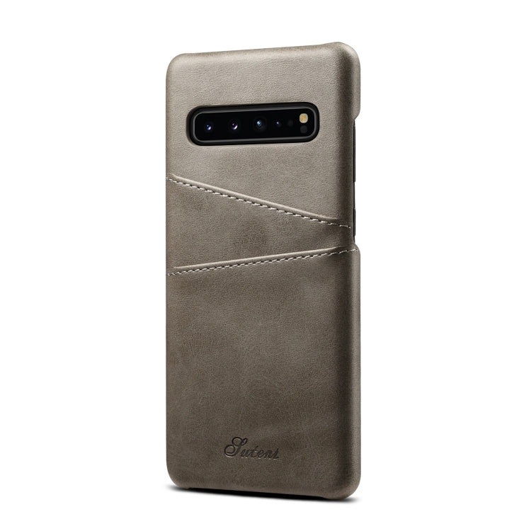 Suteni Calf Texture Back Cover Protective Case with Card Slots for Galaxy S10 5G