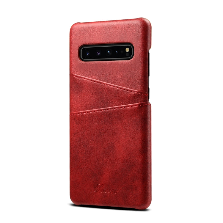 Suteni Calf Texture Back Cover Protective Case with Card Slots for Galaxy S10 5G