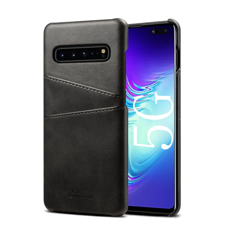 Suteni Calf Texture Back Cover Protective Case with Card Slots for Galaxy S10 5G