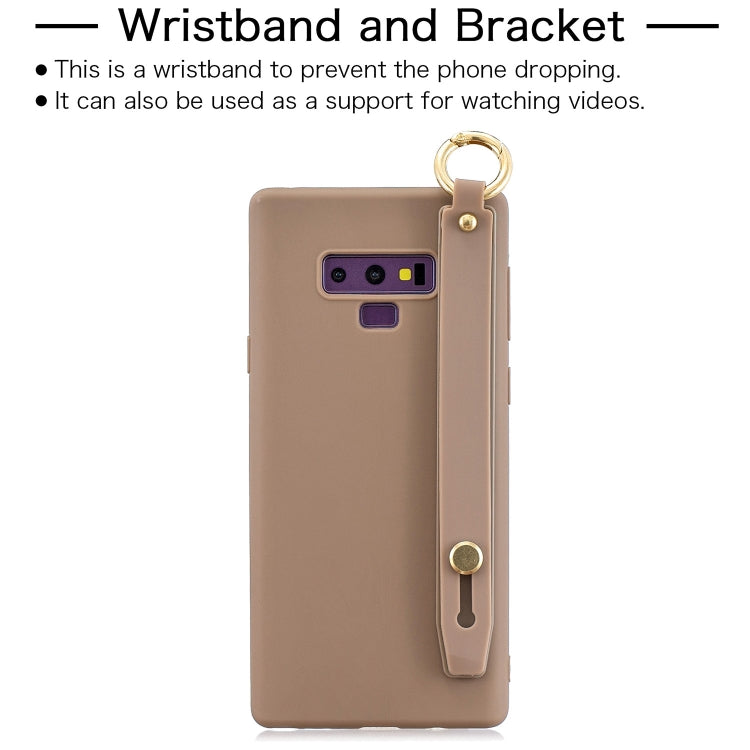 Shockproof Solid Color TPU Case with Wristband For Galaxy Note9