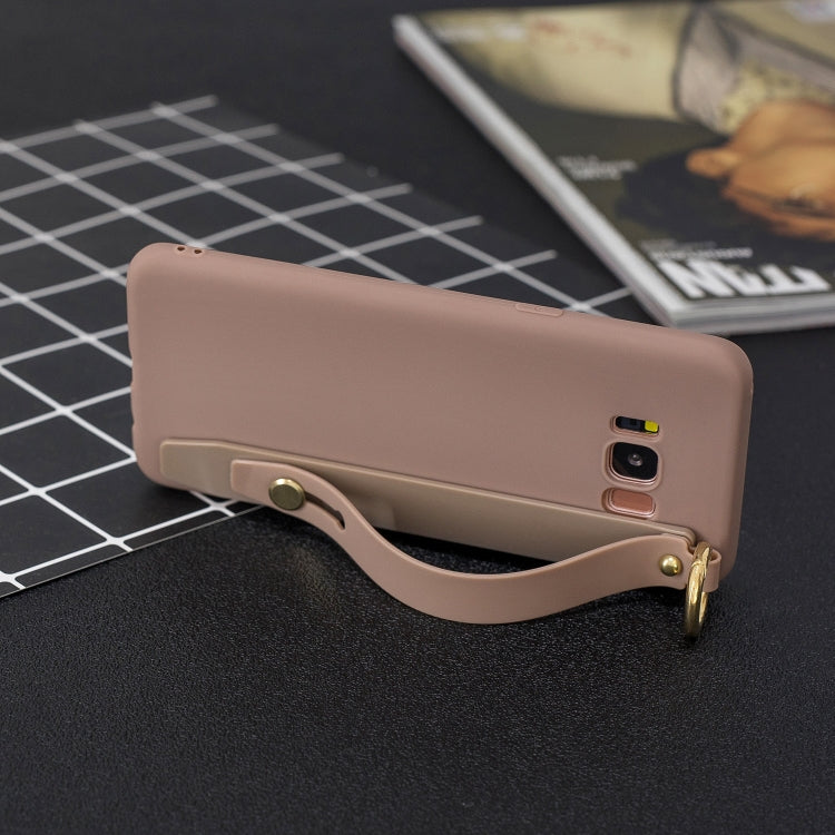 Shockproof Solid Color TPU Case with Wristband For Galaxy S8