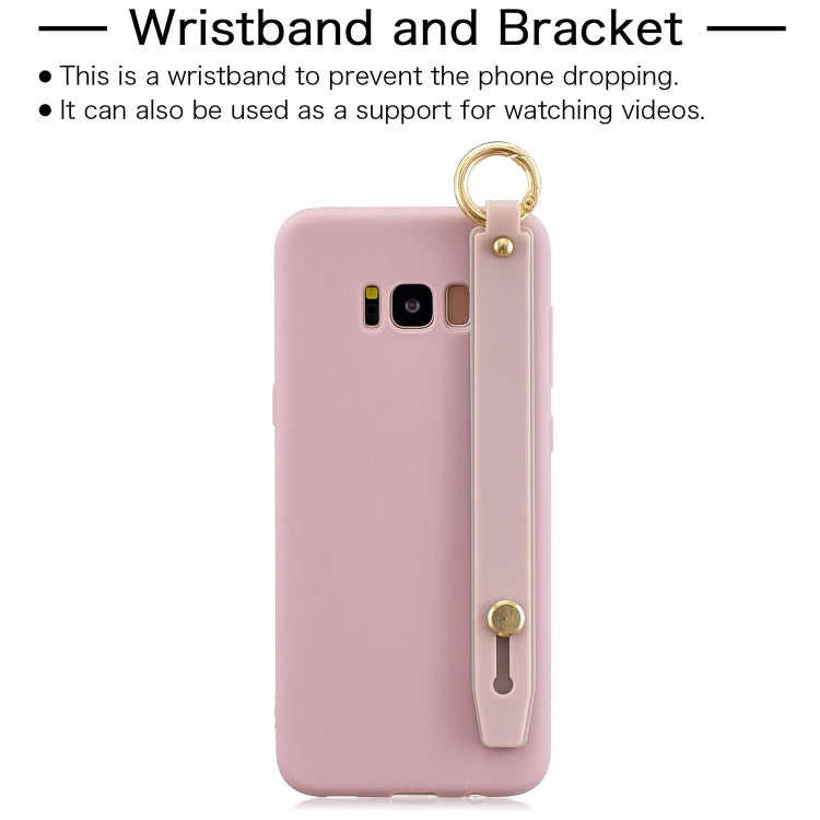 Shockproof Solid Color TPU Case with Wristband For Galaxy S8