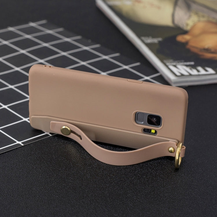 Shockproof Solid Color TPU Case with Wristband For Galaxy S9