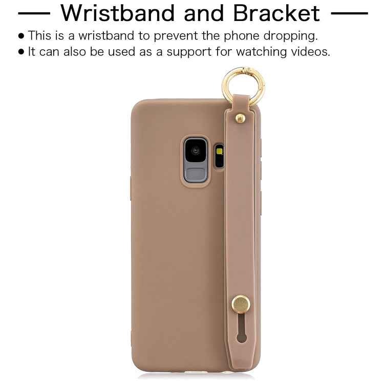 Shockproof Solid Color TPU Case with Wristband For Galaxy S9