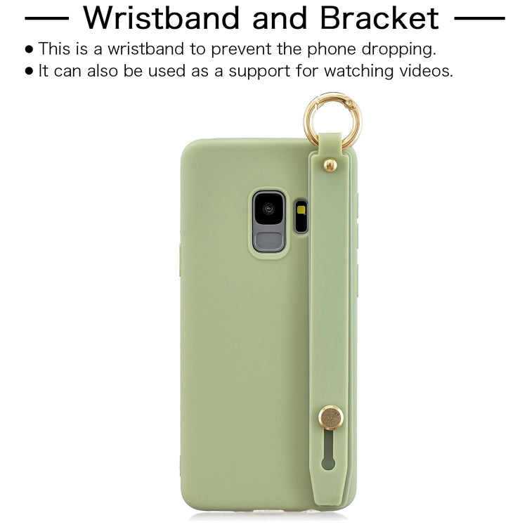 Shockproof Solid Color TPU Case with Wristband For Galaxy S9