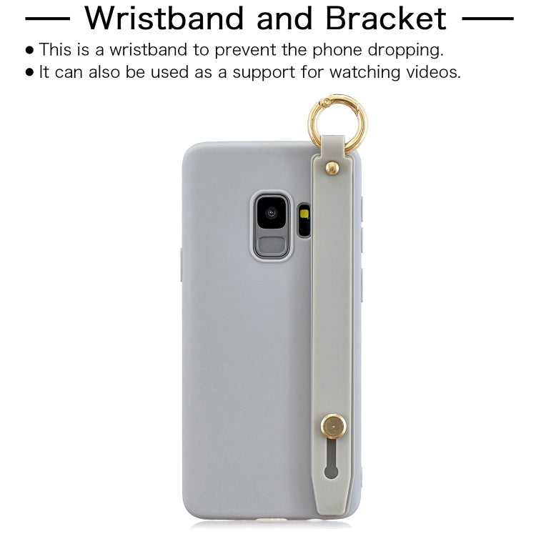 Shockproof Solid Color TPU Case with Wristband For Galaxy S9