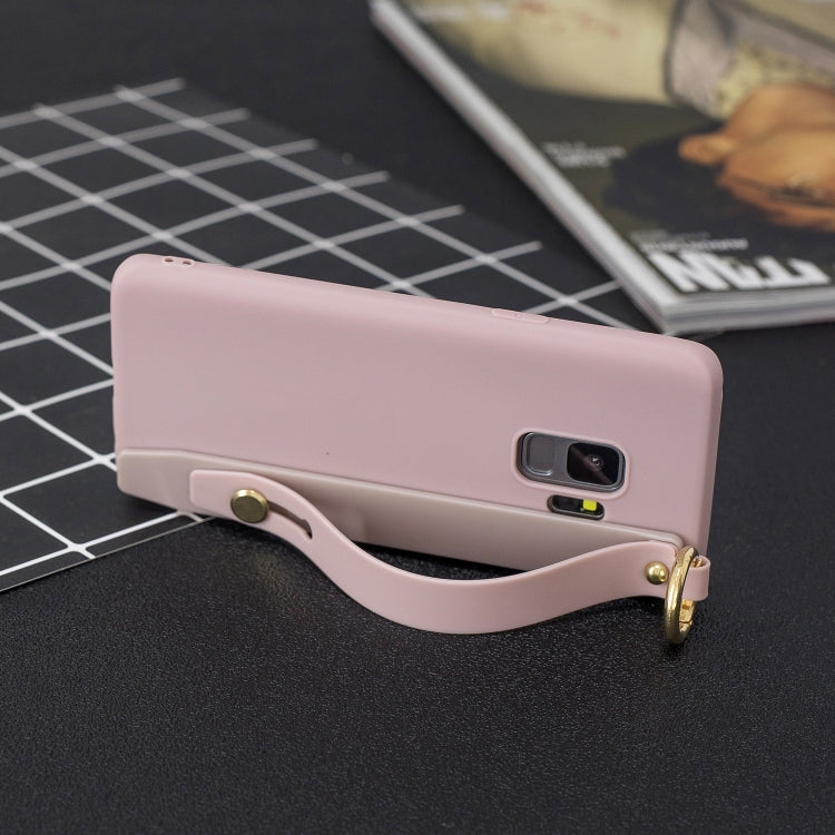 Shockproof Solid Color TPU Case with Wristband For Galaxy S9