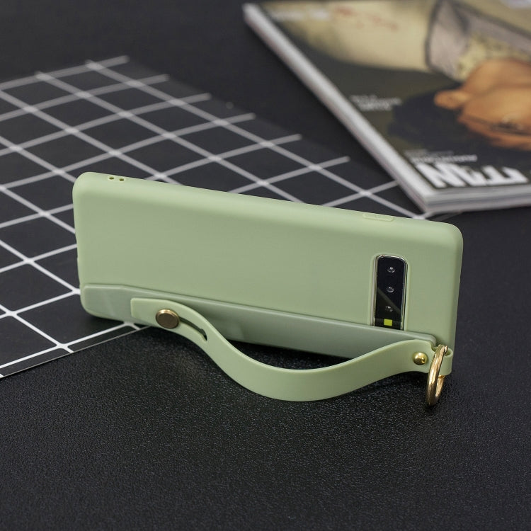 Shockproof Solid Color TPU Case with Wristband For Galaxy S10