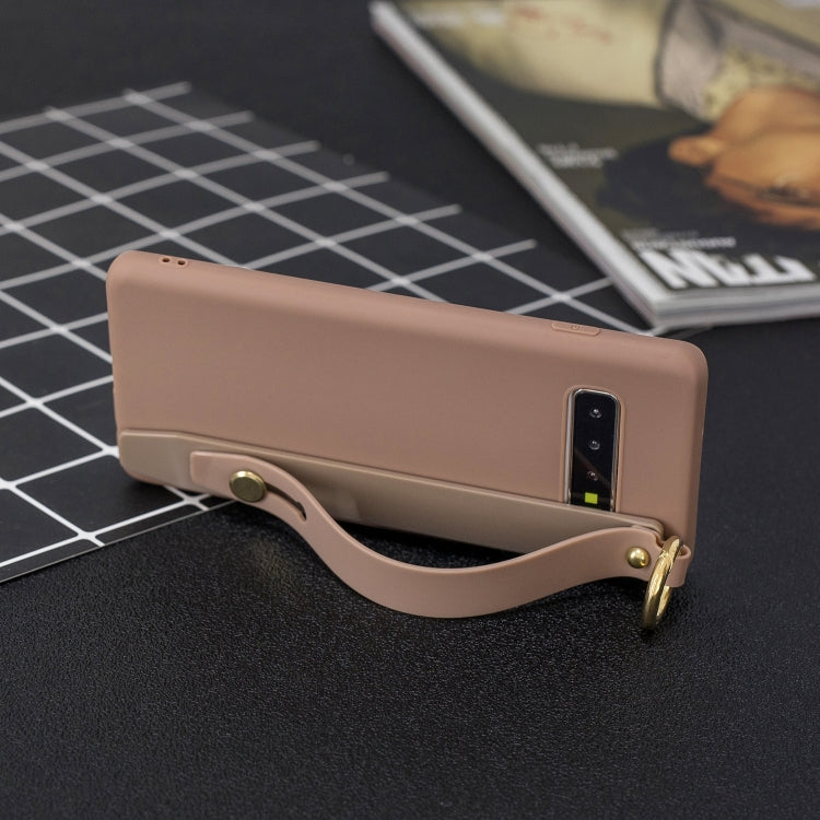 Shockproof Solid Color TPU Case with Wristband For Galaxy S10e