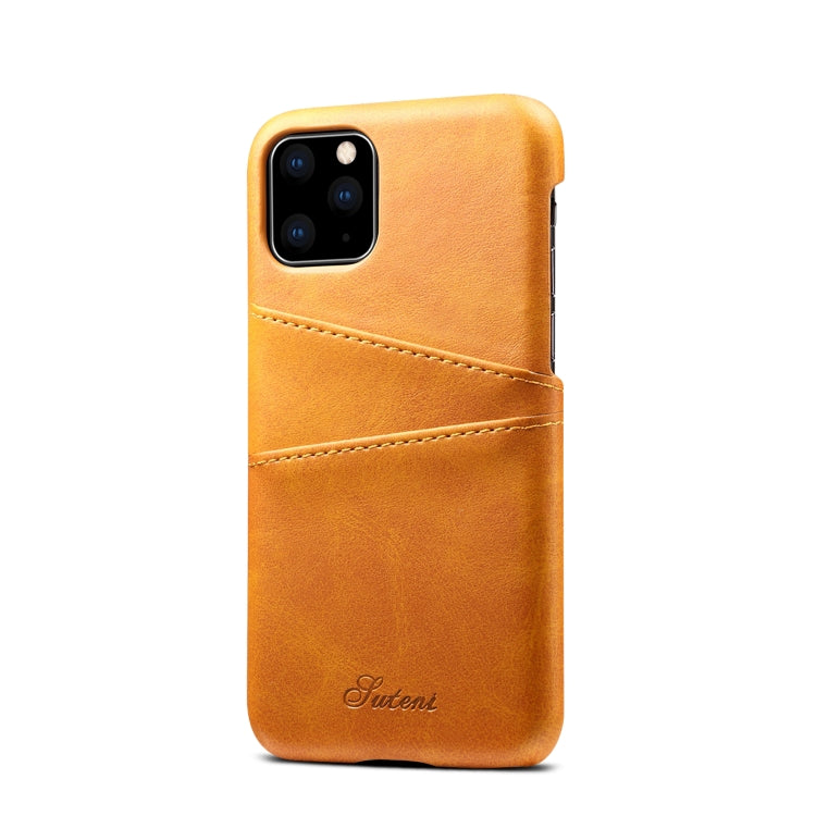 Suteni Calf Texture Back Cover Protective Case with Card Slots for iPhone 11 Pro