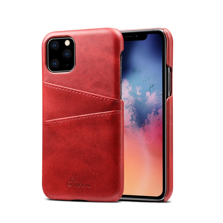 Suteni Calf Texture Back Cover Protective Case with Card Slots for iPhone 11
