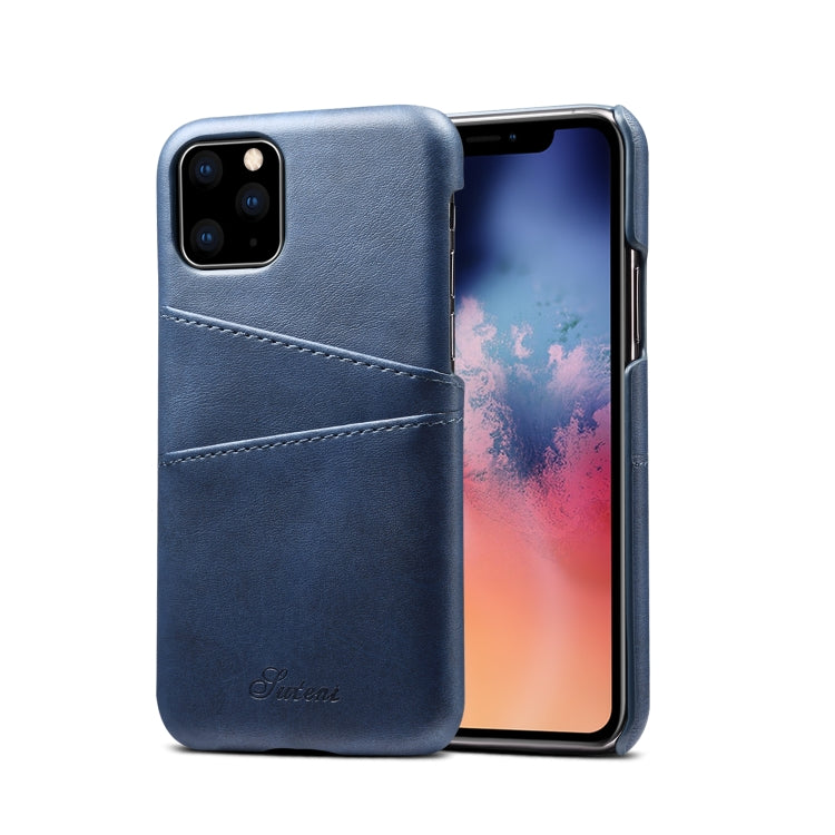 Suteni Calf Texture Back Cover Protective Case with Card Slots for iPhone 11