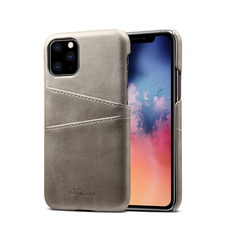 Suteni Calf Texture Back Cover Protective Case with Card Slots for iPhone 11 Pro Max