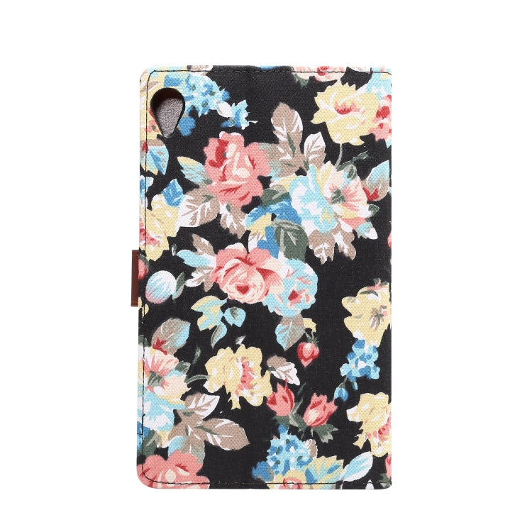 Dibase Flower Pattern Cloth Surface Horizontal Flip PC + PU Leather Case with Holder & Card Slots & Sleep / Wake-up Function For Huawei MediaPad M6 8.4