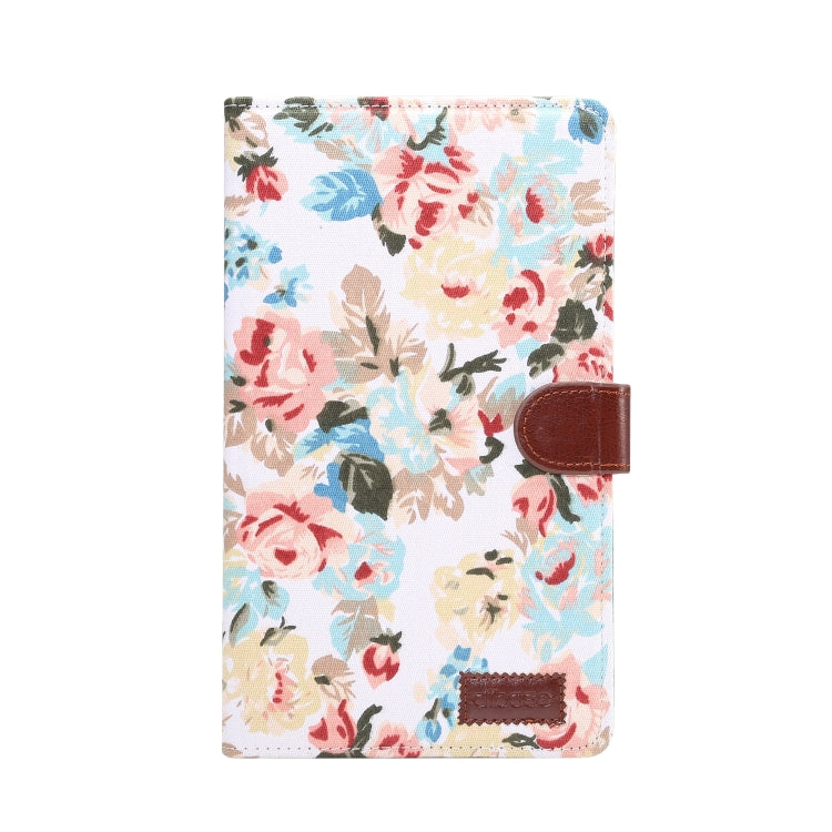 Dibase Flower Pattern Cloth Surface Horizontal Flip PC + PU Leather Case with Holder & Card Slots & Sleep / Wake-up Function For Huawei MediaPad M6 8.4
