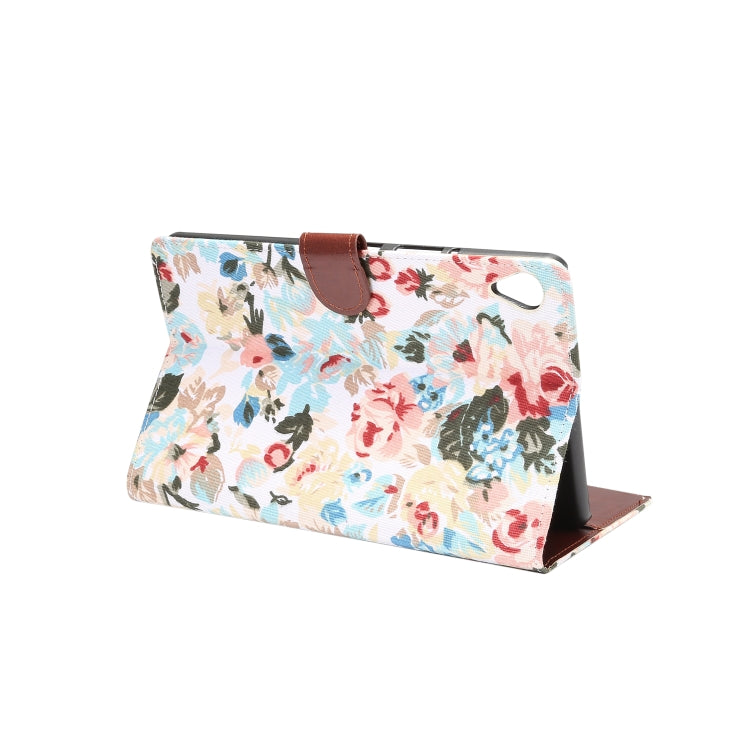 Dibase Flower Pattern Cloth Surface Horizontal Flip PC + PU Leather Case with Holder & Card Slots & Sleep / Wake-up Function For Huawei MediaPad M6 8.4