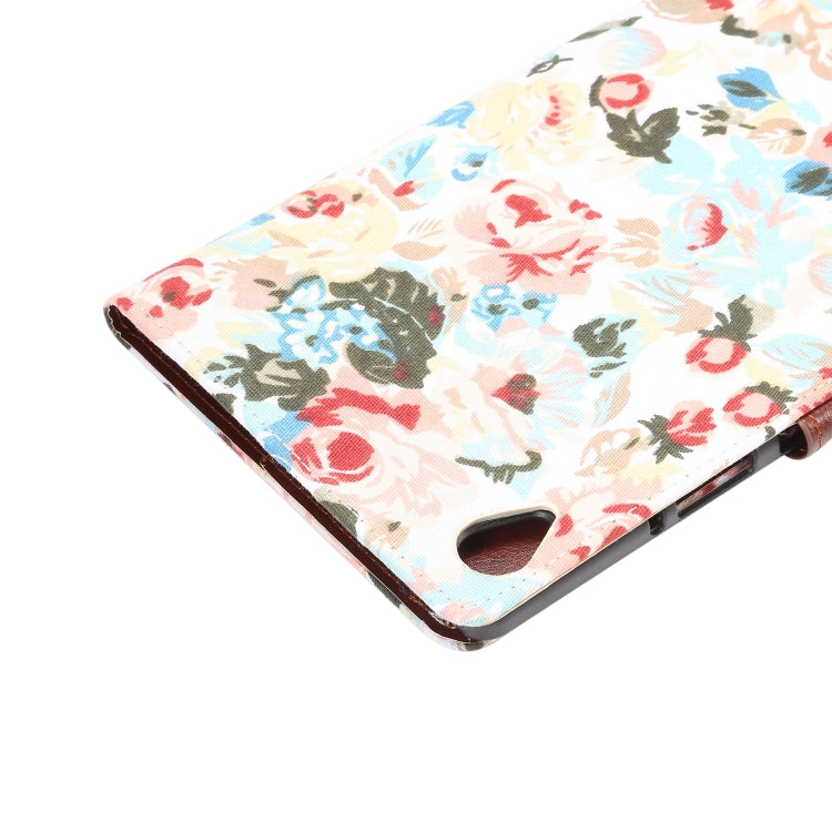 Dibase Flower Pattern Cloth Surface Horizontal Flip PC + PU Leather Case with Holder & Card Slots & Sleep / Wake-up Function For Huawei MediaPad M6 8.4