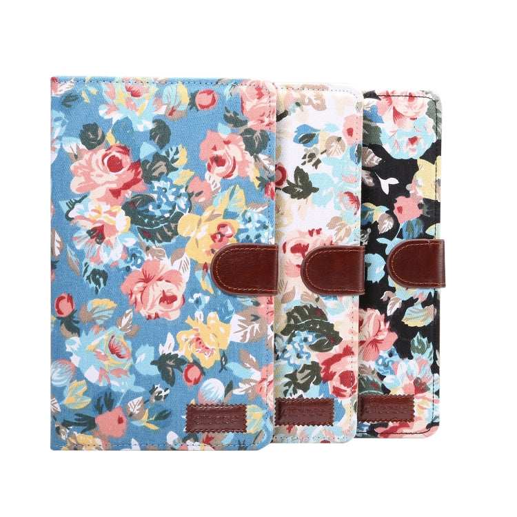 Dibase Flower Pattern Cloth Surface Horizontal Flip PC + PU Leather Case with Holder & Card Slots & Sleep / Wake-up Function For Huawei MediaPad M6 8.4