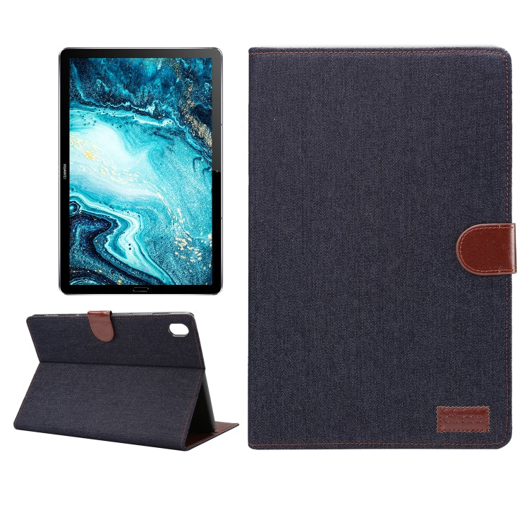 Dibase Denim Texture Horizontal Flip PC + PU Leather Case with Holder & Card Slots & Sleep / Wake-up Function For Huawei MediaPad M6 10.8