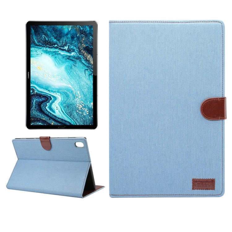 Dibase Denim Texture Horizontal Flip PC + PU Leather Case with Holder & Card Slots & Sleep / Wake-up Function For Huawei MediaPad M6 10.8