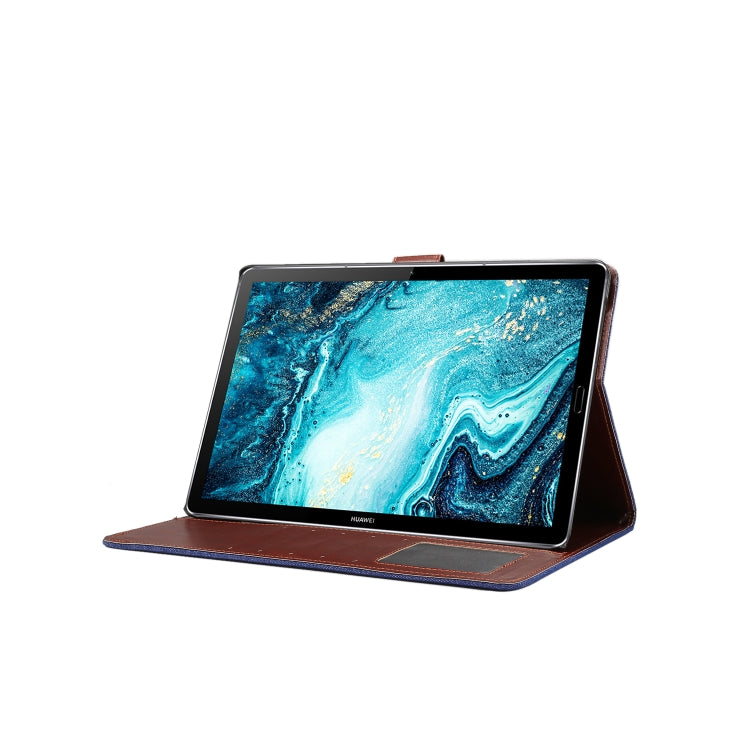 Dibase Denim Texture Horizontal Flip PC + PU Leather Case with Holder & Card Slots & Sleep / Wake-up Function For Huawei MediaPad M6 10.8