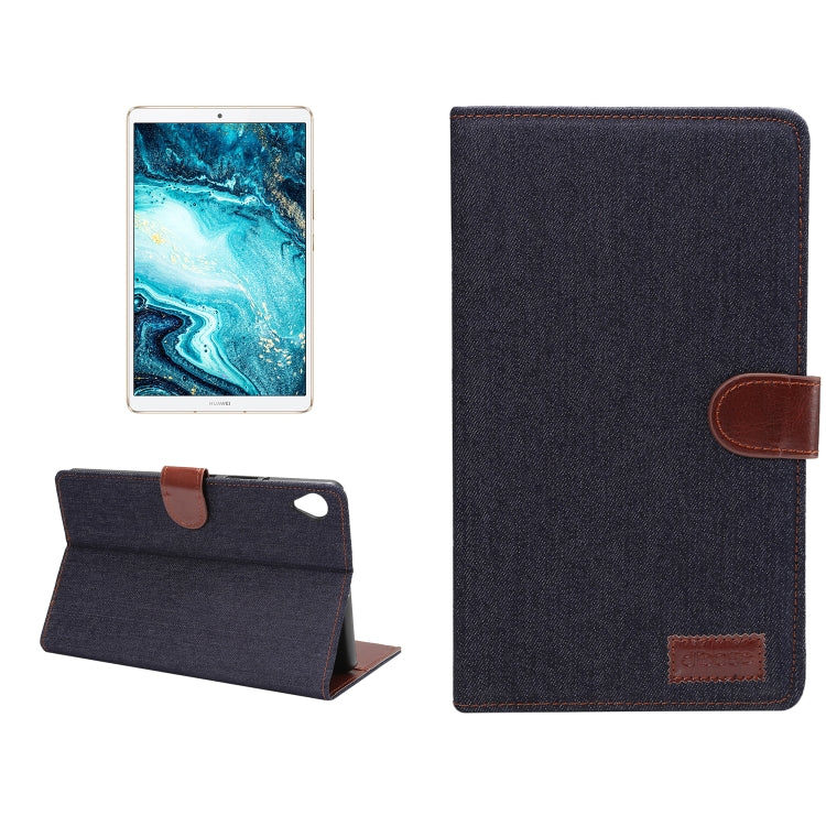 Dibase Denim Texture Horizontal Flip PC + PU Leather Case with Holder & Card Slots & Sleep / Wake-up Function For Huawei MediaPad M6 8.4