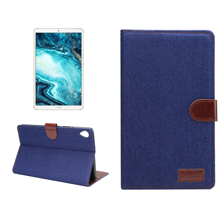 Dibase Denim Texture Horizontal Flip PC + PU Leather Case with Holder & Card Slots & Sleep / Wake-up Function For Huawei MediaPad M6 8.4