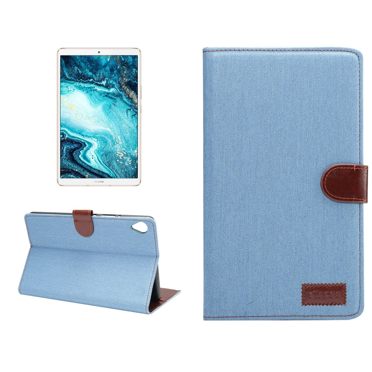 Dibase Denim Texture Horizontal Flip PC + PU Leather Case with Holder & Card Slots & Sleep / Wake-up Function For Huawei MediaPad M6 8.4
