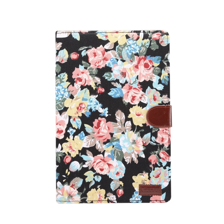 Dibase Flower Pattern Cloth Surface Horizontal Flip PC + PU Leather Case with Holder & Card Slots & Sleep / Wake-up Function For Huawei MediaPad M6 10.8