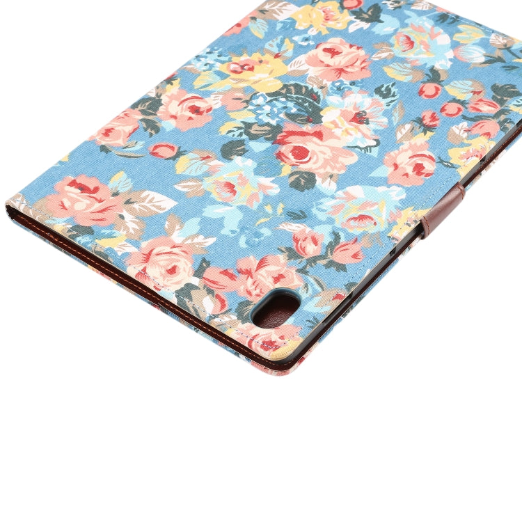 Dibase Flower Pattern Cloth Surface Horizontal Flip PC + PU Leather Case with Holder & Card Slots & Sleep / Wake-up Function For Huawei MediaPad M6 10.8