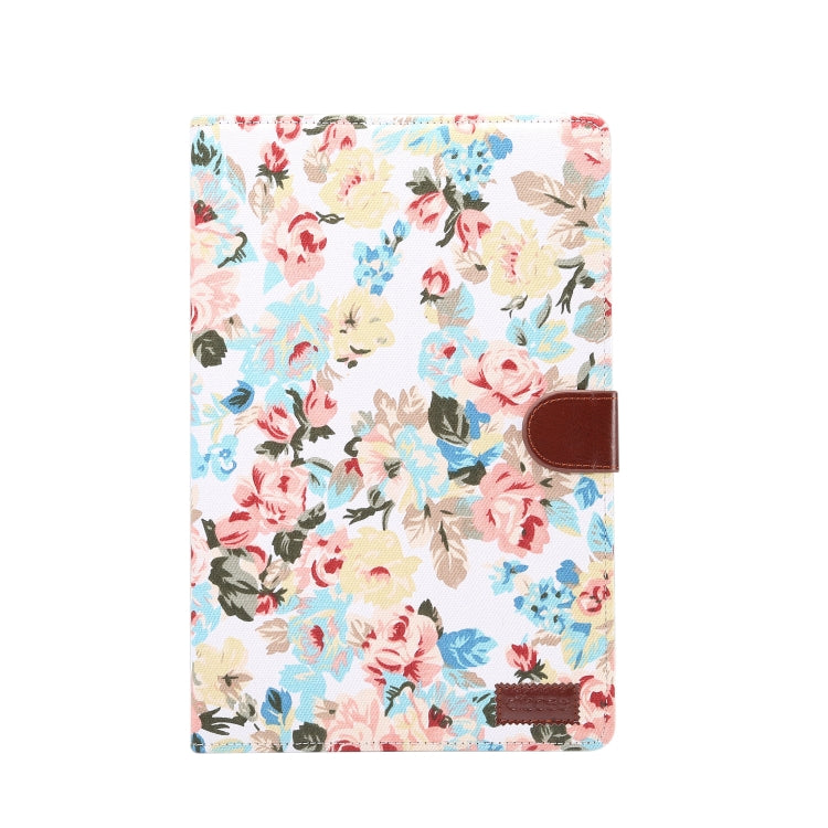 Dibase Flower Pattern Cloth Surface Horizontal Flip PC + PU Leather Case with Holder & Card Slots & Sleep / Wake-up Function For Huawei MediaPad M6 10.8