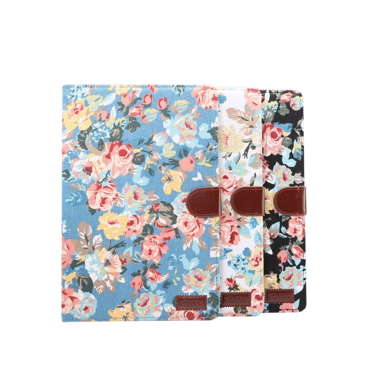 Dibase Flower Pattern Cloth Surface Horizontal Flip PC + PU Leather Case with Holder & Card Slots & Sleep / Wake-up Function For Huawei MediaPad M6 10.8