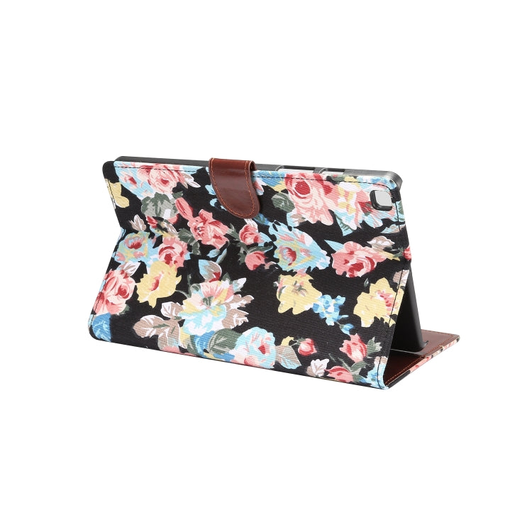 Dibase Flower Pattern Cloth Surface Horizontal Flip PC + PU Leather Case with Holder & Card Slots & Sleep / Wake-up Function For Galaxy Tab A 8.0 inch (2019) / T290 / T295