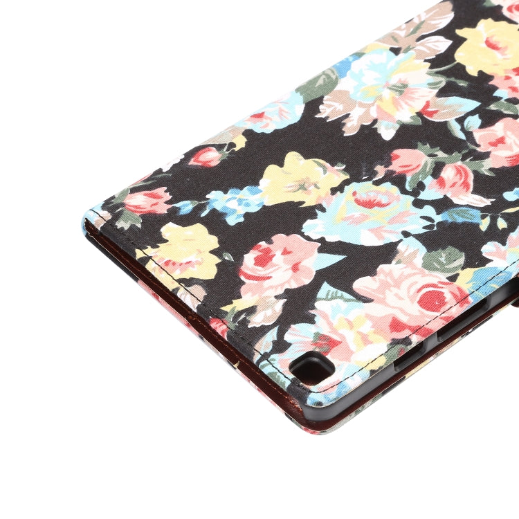 Dibase Flower Pattern Cloth Surface Horizontal Flip PC + PU Leather Case with Holder & Card Slots & Sleep / Wake-up Function For Galaxy Tab A 8.0 inch (2019) / T290 / T295