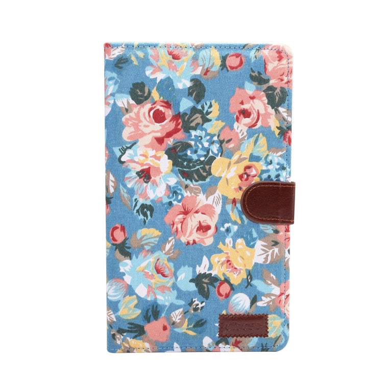 Dibase Flower Pattern Cloth Surface Horizontal Flip PC + PU Leather Case with Holder & Card Slots & Sleep / Wake-up Function For Galaxy Tab A 8.0 inch (2019) / T290 / T295