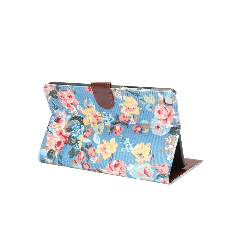 Dibase Flower Pattern Cloth Surface Horizontal Flip PC + PU Leather Case with Holder & Card Slots & Sleep / Wake-up Function For Galaxy Tab A 8.0 inch (2019) / T290 / T295